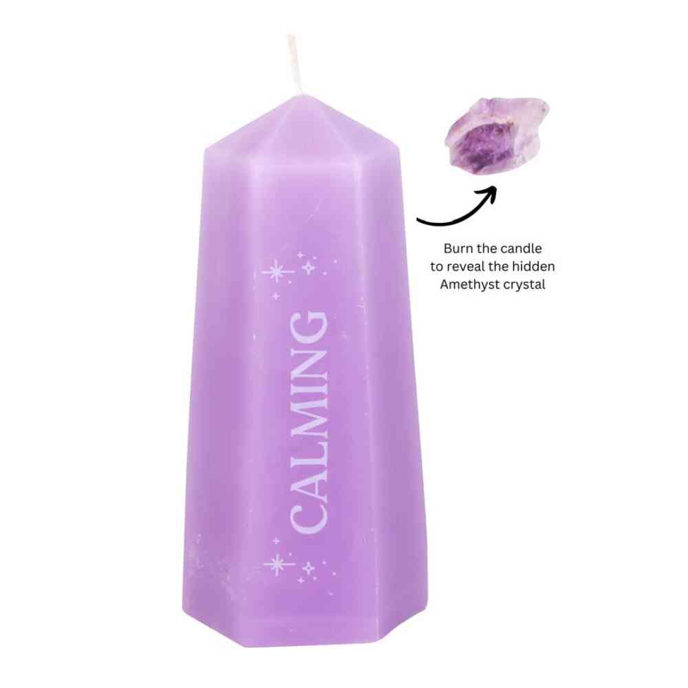 Something Different - Calming with Rough Amethyst Candle - Purple